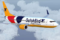Screenshot of DutchBird Boeing 737-800 in flight.