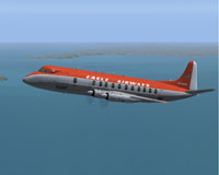 Screenshot of Eagle Airways Viscount 805 in flight.