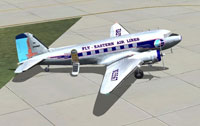 Screenshot of Eastern Airlines Douglas DC-3 on the ground.