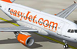 Screenshot of Easy Jet Airbus A318-111 on the ground.
