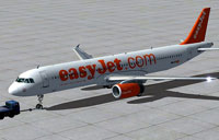 Screenshot of Easyjet Airbus A321 on the ground.
