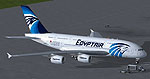 Screenshot of Egyptair Airbus A380 on the ground.