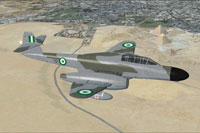Screenshot of Egyptian Meteor NF11 in flight.