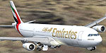 Screenshot of Emirates Airlines Airbus A340-313X in flight.