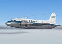 Screenshot of Eros Vickers Viking 1A flying above the clouds.