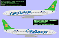 Profile views of Eurocypria Airlines Boeing 737-8Q8 5B-DBR.