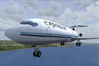 Screenshot of Express.Net Airlines Boeing 727-200 in flight.