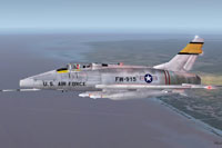 Screenshot of F100 Sabre in flight.