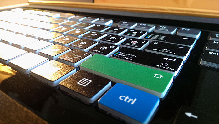 Color coded CTRL and SHIFT keys make all the shortcuts easier to manage.