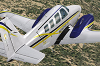 Screenshot of Beechcraft Baron 58 in flight.