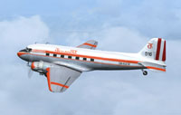 Screenshot of Douglas DC-3 OB-R-516 in flight.