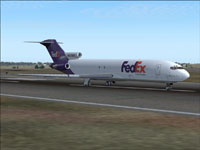 Screenshot of FedEx Boeing 727-200 on runway.