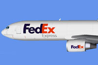 Side profile of FedEx Boeing 767-300.