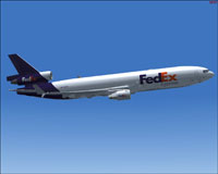 Screenshot of Fedex McDonnell Douglas MD-11 in flight.