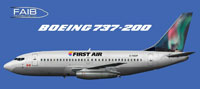 Profile view of First Air Boeing 737-200.