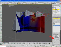 Screenshot of a flag being animated in 3D software.