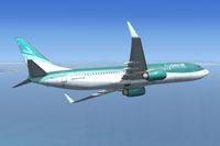 Screenshot of FlyOscar VA Boeing 737-800 in flight.