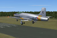 Screenshot of Fokker S-14 Mach-Trainer L-2 landing on runway.