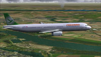Screenshot of Freebird Airlines Airbus A321-200 in flight.