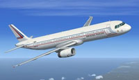 Screenshot of French Government Airbus A321 in flight.