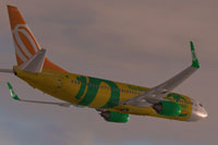 Screenshot of GOL Transportes Boeing 737-800 NGX in flight.