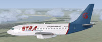 Screenshot of GTRA Airways jetliner in flight.