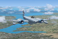 Screenshot of Gloster Meteor PR10 WB163 in flight.