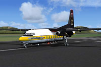 Screenshot of Golden Knights F27 on runway.