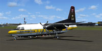 Screenshot of Golden Knights Fokker F27 parked at KMKC.