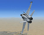 Screenshot of F-18 firing guns.