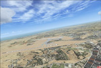 Aerial view of Heydar Aliyev International Airport scenery.