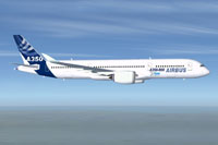 Screenshot of Airbus A350-900 in house colors.