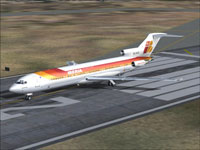 Screenshot of Iberia Boeing 727-200 on runway.