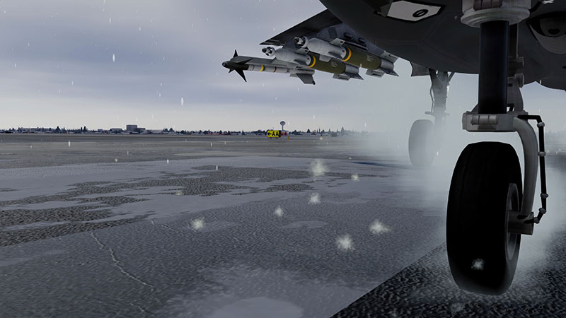 Ice on the runway - a new weather feature.