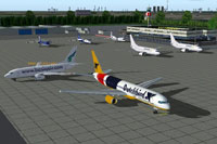 Screenshot of Rotterdam Airport scenery.