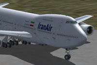 Screenshot of Iran Air Boeing 747-200 on the ground.