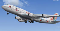 Screenshot of JAL Reso'cha Boeing 747-300 in flight.