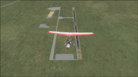 Screenshot of glider in the air above Jarlsberg Airport.