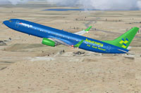 Screenshot of Journey Air And Hotel Boeing 737-900 in flight.