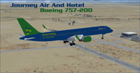 Screenshot of Journey Air And Hotel Boeing 757-200 in flight.