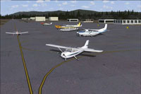 Screenshot showing planes on the ground at Arlington Municipal.