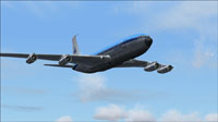 Screenshot of KLM Boeing 707 HP-BUE in flight.