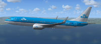 Screenshot of KLM Boeing 737-8K2 (WL) in flight.