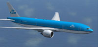 Screenshot of KLM Boeing 777-206(ER) in flight.