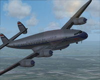 Screenshot of KLM Lockheed L-749 Constellation in flight.