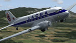 Screenshot of LACSA Douglas DC-3 in flight.