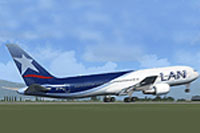 Screenshot of LAN Boeing 767-316/ER on the ground.