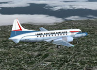 Screenshot of Lake Central Convair 340 in flight.