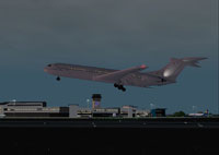 Screenshot of plane taking off from Bradford Int'l.