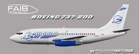 Profile view of Lineas Aereas del Sur Boeing 737-200 ADV.